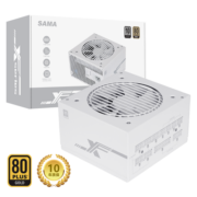 先马（SAMA）XF750W 纯白色电脑电源 额定750W/全电压/80PLUS金牌/全模组/风扇一键启停/双CPU供电/小巧机身