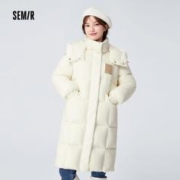 Semir 森马 羽绒服女保暖宽松纯色连帽可拆卸冬季外套101722113022