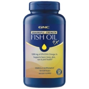 【自营】GNC健安喜四倍铂金深海鱼油欧米伽omega3中老年120粒胶囊