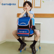 新秀丽（Samsonite）学生书包小学生儿童双肩包健康抗菌TU6*41013深蓝色/红色1-3年级