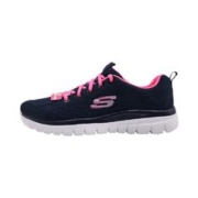 SKECHERS 斯凯奇 女鞋休闲鞋跑步鞋透气运动鞋黑色12615-NVHP正品