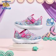Skechers斯凯奇女童鞋春秋1-4岁宝宝学步鞋魔术贴防踢可机洗运动鞋302881N 薰衣草色-多彩色-LVMT 单层 21码