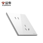 BULL 公牛 G57Z223A 斜五孔大面板插座 暮雪白暗装