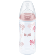 NUK 新生儿奶瓶 宽口径PP塑料奶瓶 宝宝奶瓶防摔 粉色 150ml配一号中圆孔奶嘴