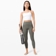 lululemon 丨Align™ 女士运动高腰紧身裤 24" LW5CWMA 瑜伽裤裸感 绿灰色(LW5CWMA) S