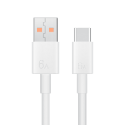 华为HUAWEI 原装6A数据线 USB Type-A转USB Type-C/1m线长/支持66W（11V6A）充电 白色CC790