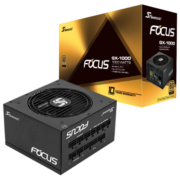 海韵SEASONIC 金牌全模FOCUS GX1000W电源PCIe5.0 16-pin线12VHPWR支持4090 14cm小身形 3代温控