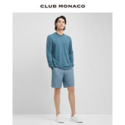 CLUB MONACO 摩纳哥会馆 男装罗纹拼色圆领口袋长袖简约T恤