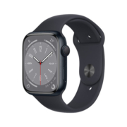 Apple 苹果 Watch Series 8 智能手表 GPS版 45mm 午夜色铝金属表壳 运动型表带