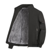 ROMON 罗蒙 8XL加绒夹克外套银狐绒加厚男士外套 黑色 2XL