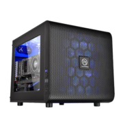Tt（Thermaltake）Core V21 黑色 机箱水冷电脑主机（卧式/标配20CM大风扇/模组化设计/弹性安装）