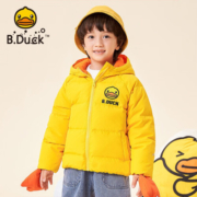 B.Duck小黄鸭童装男童羽绒服儿童冬装白鸭绒中小童加厚保暖外套潮 920阳光黄 110cm
