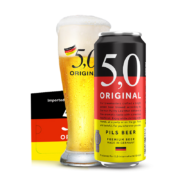 5.0 皮尔森 黄啤酒 500ml*24听 整箱装*2件 德国原装进口