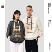 bosie 秋季连帽套头男女同款字母灯牌乱序卫衣