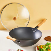 轻松爆炒不易粘：京东京造 DFS-C012B-JD 精铁炒锅 32cm