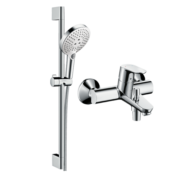 汉斯格雅（Hansgrohe） 飞雨花洒3速select手持节水型淋浴花洒莲蓬头下出水龙头套装 非恒温E套餐：120三速飞雨圆