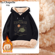 La Chapelle City拉夏贝尔 羊羔绒连帽卫衣