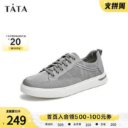 TATA 他她 2022秋冬新款网面透气低帮板鞋男系带运动薄款鞋VVI02CM2