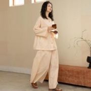 ZumashL 族玛士 纯棉睡衣女春秋季2023年新款长袖薄款可外穿家居服套装夏天