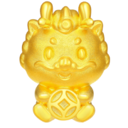 CHJ JEWELLERY 潮宏基 足金福禄龙转运珠*2件