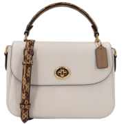 蔻驰（COACH）女士中号手提单肩斜挎包白色皮质C1560IMCAH