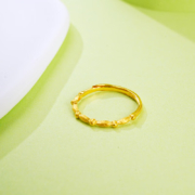 行金银中黄金戒指女 足金999金戒指送女友送老婆 1.4克