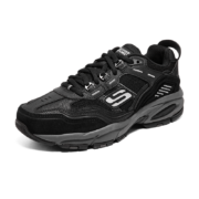斯凯奇（Skechers）复古老爹鞋男运动跑步鞋网面黑色机械老爹鞋237067 黑色/炭灰色/BKCC