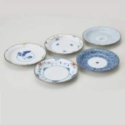 日本产，Saikaitoki 西海陶器 波佐见烧 染锦绘变系列 日式和风陶瓷餐盘 16cm*5件套