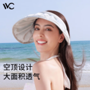 VVC防晒帽女春夏新品防紫外线沙滩遮阳帽遮脸空顶运动户外太阳帽子 碧空蓝