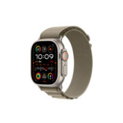 Apple Watch Ultra2 智能手表GPS + 蜂窝款49毫米钛金属表壳橄榄色高山回环式表带中号eSIM健康手表MRFJ3CH/A
