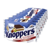 knoppers德国进口威化饼牛奶榛子巧克力夹心网红饼干休闲零食 原味 8*25g*5件