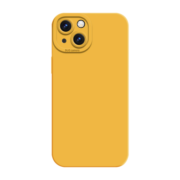 狸贝多 苹果15肤感保护壳天使眼镜头防摔iphone14ProMax仿液态硅胶直边手机壳13/12 天使眼【柠檬黄】保护壳 iPhone 14