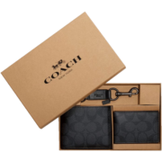 COACH奢侈品 男士钱包卡包礼盒黑色 41346 N3A【品牌授权直供】