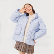 Semir 森马 冬季撞色立领外套宽松小香风秋冬款外套女羽绒服