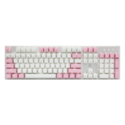 黑峡谷（Hyeku）GK715 104键有线机械键盘 电竞游戏键盘 可插拔 白色背光 凯华BOX轴 白粉 茶轴