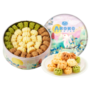 AKOKO经典小花曲奇饼干560g进口原材 0添加黄油曲奇网红休闲零食团购 经典三拼(原味+咖啡+抹茶)