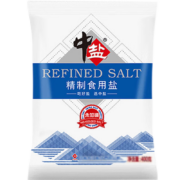 中盐 未加碘精制食用盐400g*4袋装