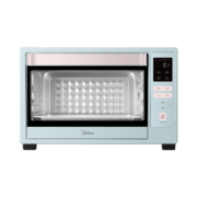 美的（Midea） 35L家用多功能电烤箱 电子独立控温 旋转烧烤 低温发酵 PT3506W 淡雅绿 高颜值家电