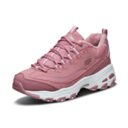 斯凯奇（Skechers）冬季女款加绒熊猫鞋舒适厚底增高休闲鞋复古百搭老爹鞋 MVE茱萸粉 35