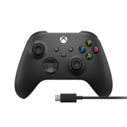 微软Xbox游戏手柄 无线控制器 磨砂黑+USB-C线缆  | PC游戏手柄 蓝牙连Win10/平板 无线连Xbox 有线连Steam