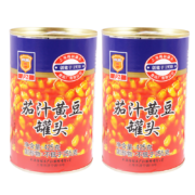 需凑单、plus会员：上海梅林 茄汁黄豆 425g*2罐 下饭菜即食菜肴 中华老字号