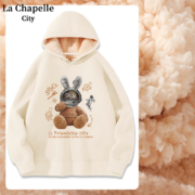 La Chapelle City 拉夏贝尔 女士羊羔绒连帽卫衣外套 多色可选