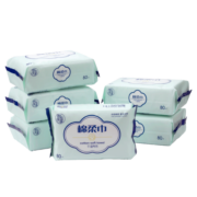 棉柔世家（FulCotton）棉柔巾 一次性洗脸巾洁面巾 干湿两用舒适平纹 80抽*12包/提
