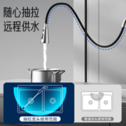 浪鲸（SSWW）厨房用304不锈钢厨房龙头冷热抽拉式龙头洗碗盆洗菜盆 TV1 【抽拉款】304不锈钢-拉丝
