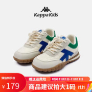 Kappa 卡帕 Kids背靠背卡帕儿童男女童新款潮流百搭休闲透气运动鞋建议拍大一码 006绿/兰皮建议拍大一码 40码