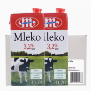 88VIP！MLEKOVITA 妙可 波兰进口成人中老年全脂高钙纯牛奶1L*12盒整箱
