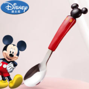 Disney 迪士尼 母婴 儿童吃饭勺子 不锈钢勺子宝宝学吃饭训练刮水果泥1-2-3-6岁可爱防烫 3D米奇DM2367