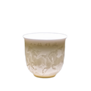 惠寻 德化羊脂玉白瓷 单杯陶瓷茶碗茶盏 清明图（1只） 西游记（1只）