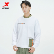 特步 卫衣男女 圆领套头衫 白色 2XL
