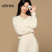 Ubras 贴贴系列|咩绒绒V领家居服套装保暖冬季睡衣